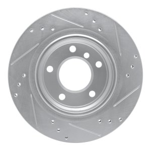 BMW Z4 Brake Rotor (1) - Rear Left - R1 Concepts - Drilled & Slotted - Silver - `03-`08
